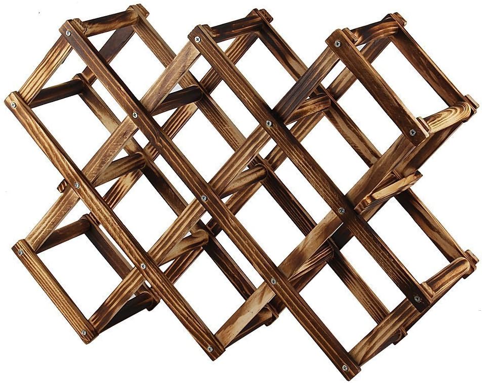 Estante para Vino Plegable de Madera LI-GELISI para 10 Botellas