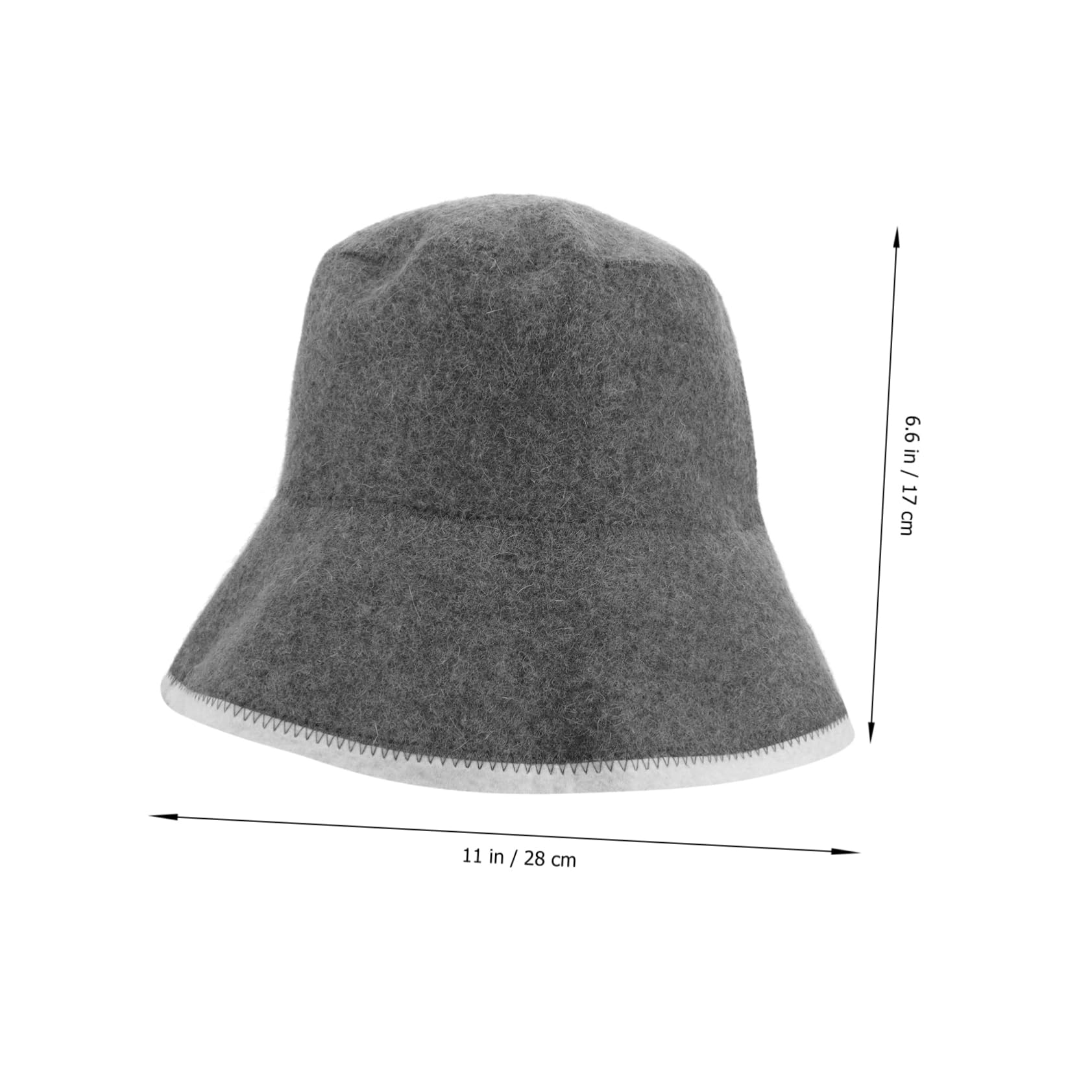 Kisangel Wool Sauna Hat Sauna Cap Headscarf Accessories for Men Turbans Has Hats Head Hair Cap Bathing Caps Bath Organic Fisherman's Shower Cap Felt Wool Grey - Image 4