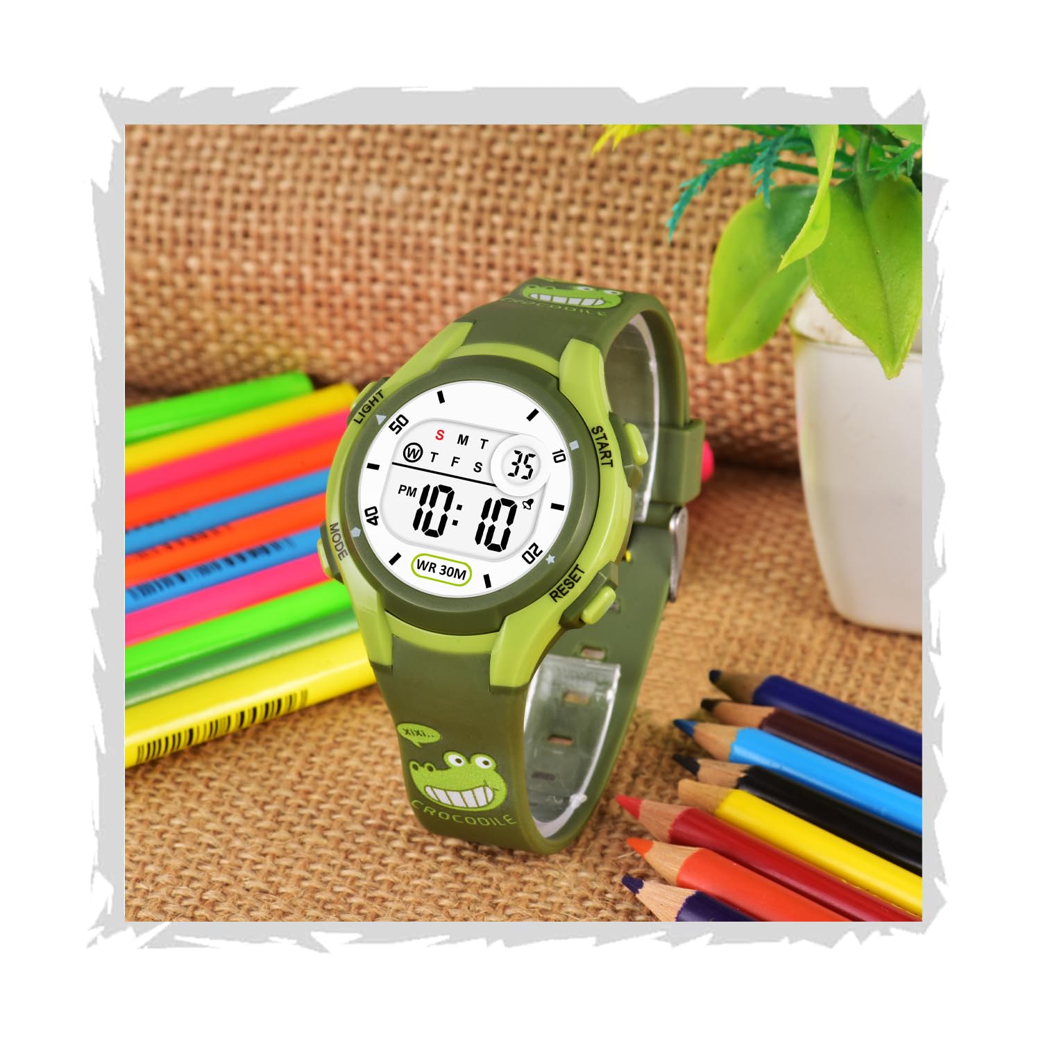Shocknshop Round Cute Digital LED Multifunctional Shock Resistant Candy Color Unisex Watch for Boys & Girls -W342 (Green) (B0DFY57HP1) Amazon Price History, Amazon Price Tracker