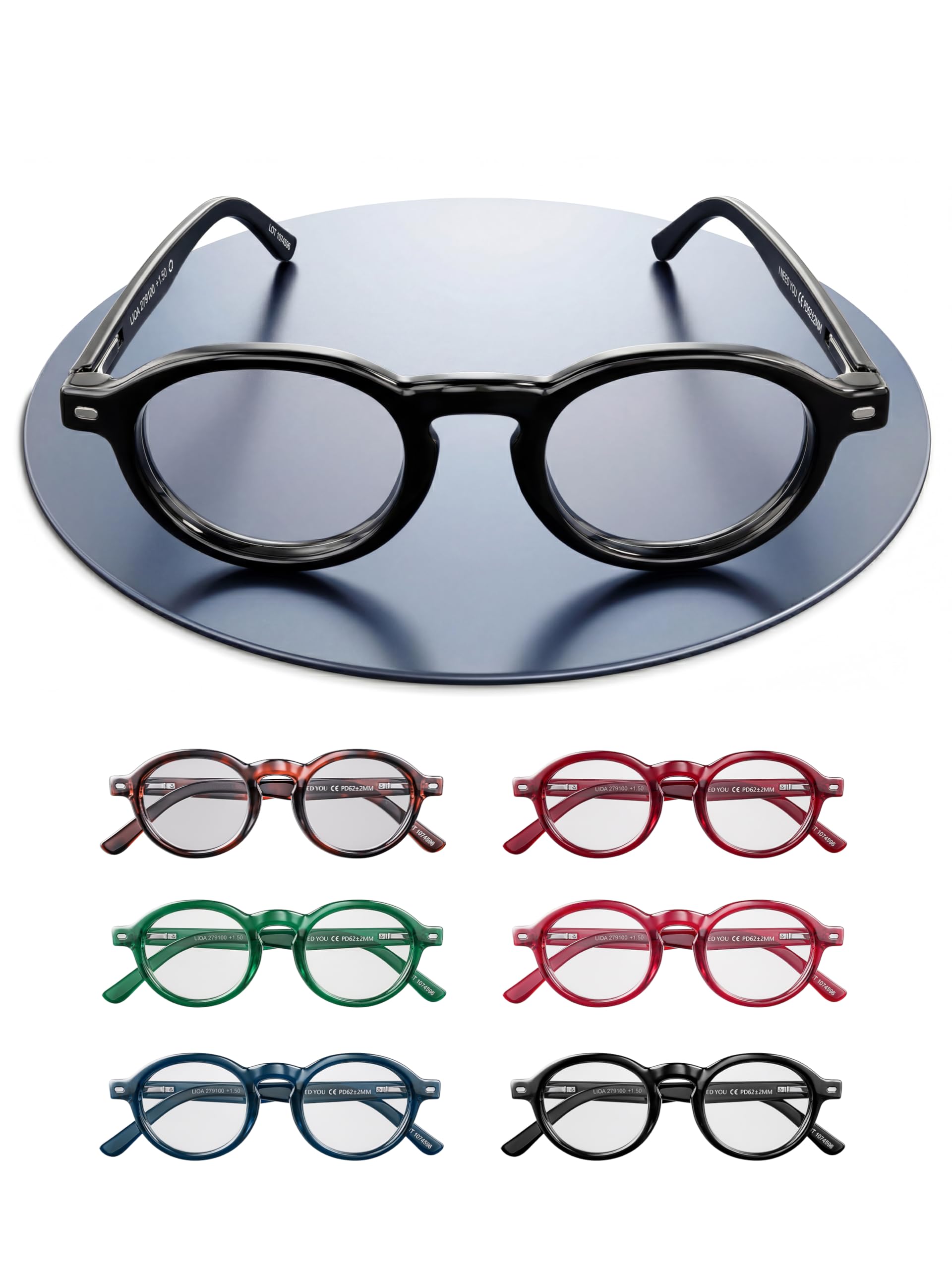 I NEED YOU Sonnenbrille FIJI für Damen & Herren Rund Retro,