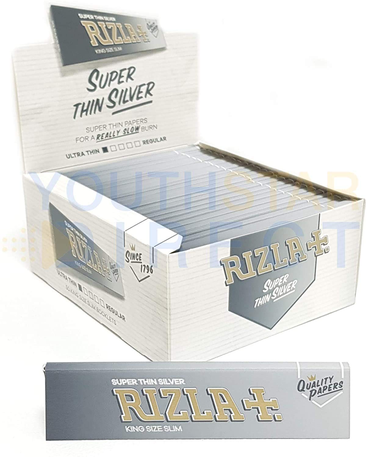 PACKS OF 10 SILVER SLIM KINGSIZE PAPER