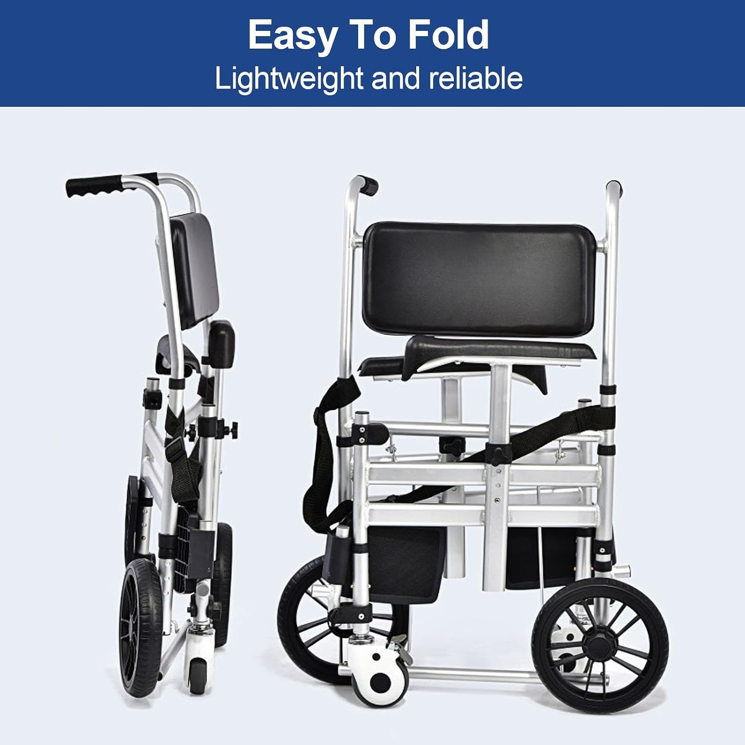 Shower Wheelchair | Bedside Commode Portable Potty | Multifunctional Toilet for Adults, Portable Toilet Riser with Arms for Home Hospital Inside Shower