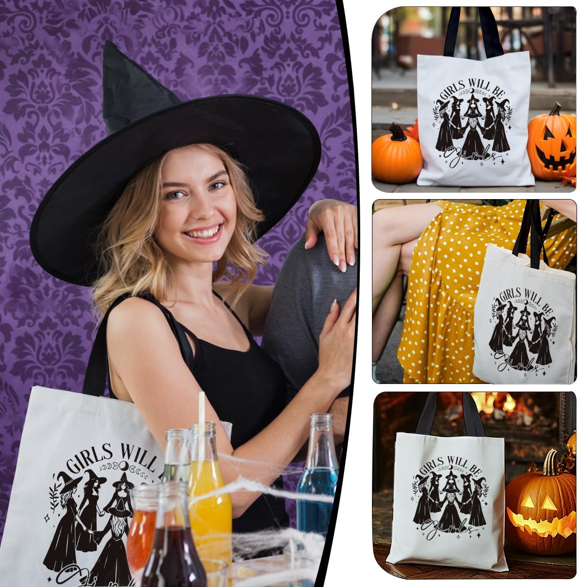 Halloween Breast Cancer Canvas bag image 5