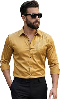 Afflatus Men’s Stylish Satin Shirt for Party, Formal, Daily and Casual Wear Full Sleeve Shirt for Mens Price In India