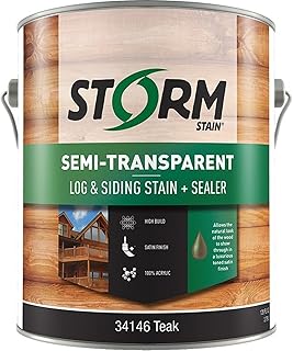 1PK 34146-1 1gal Semi-Transparent Log and Siding Stain & Sealer Teak 100 VOC LANC-366126-NF