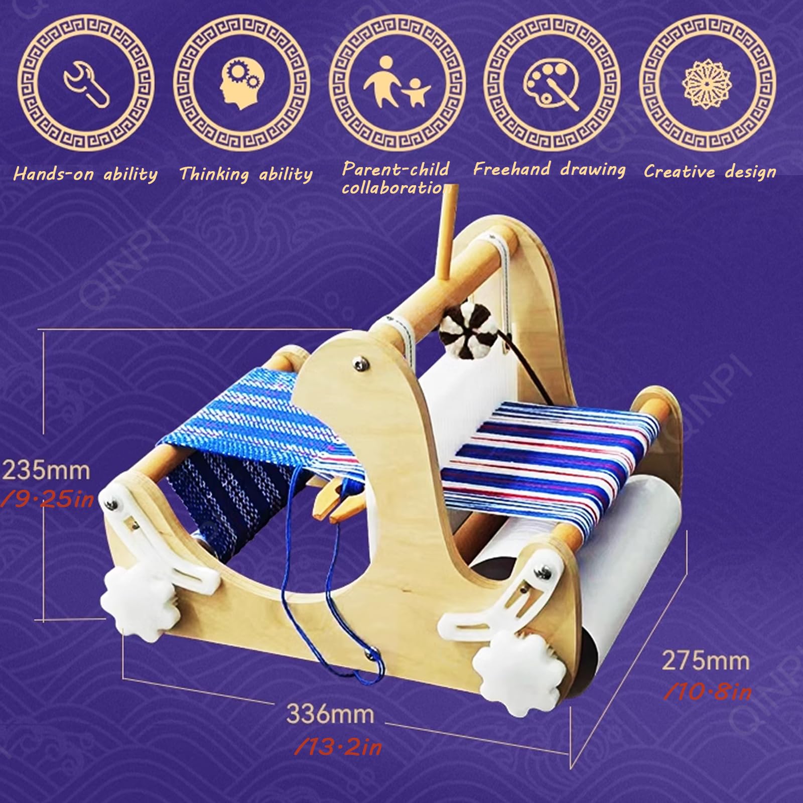 Webstuhl-Set Aus Holz, Webstuhl Für Erwachsene Und Kinder, DIY-Webstuhl-Set, Multi-Craft-Webstuhl, Verstellbare Handstrickmaschine, Starre Litzen Und Schiffchen, Geeignet Für Anfänger Und Kinder