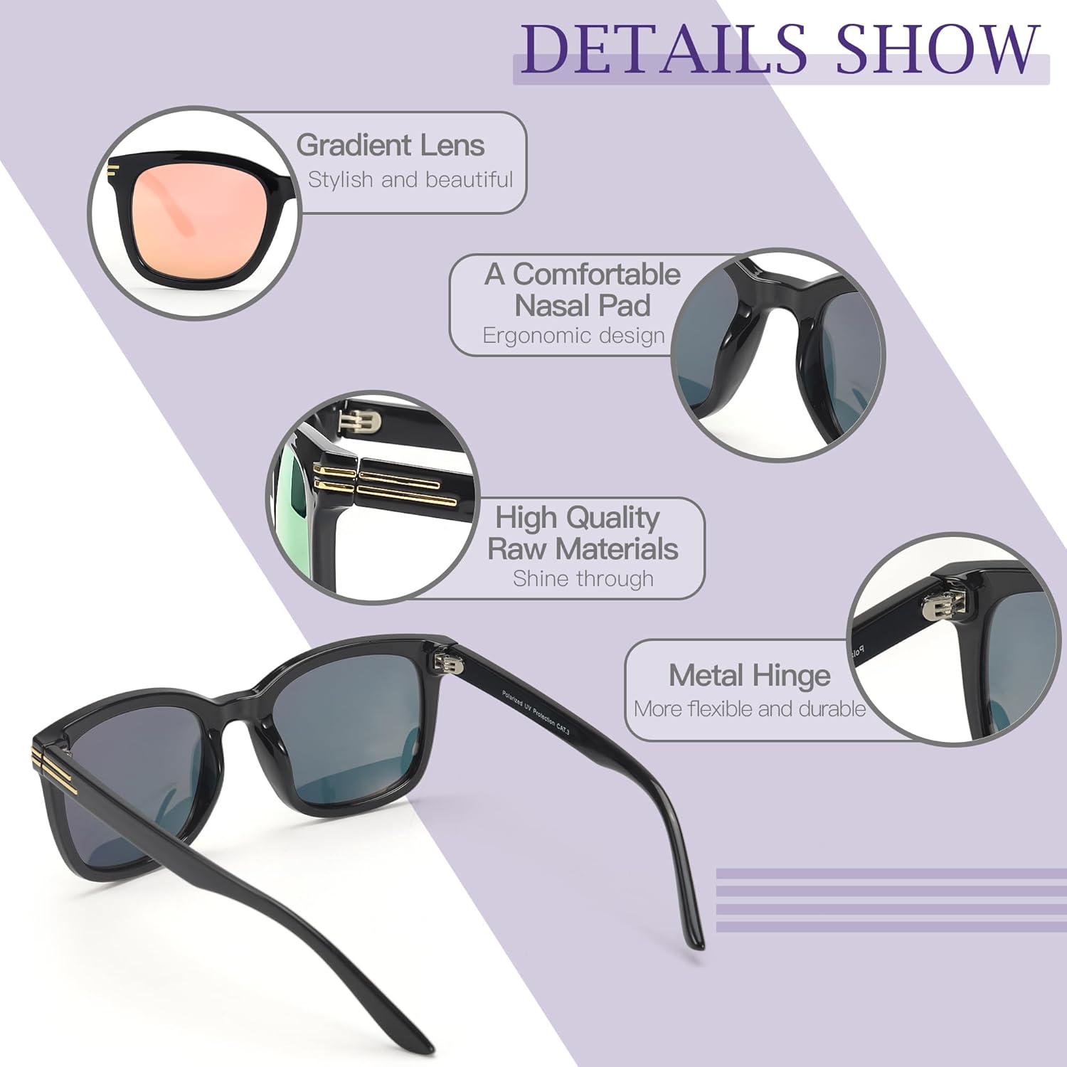 SIPHEW Polarized Sunglasses for Women/Men|Large Frame Sunglasses w UV400 Protection| Oversized Square S Mirrored Shade - Image 7