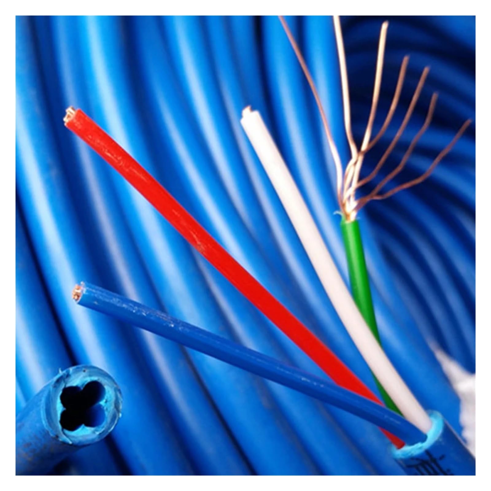 Fils et câbles UL (PVC) Câble de Communication Ignifuge, 5 m/Lots, câble de Ligne MHYV 2core7/0.28/0.37/0.43/0.52, câble minéral en cuivre Bleu(2ore 7x0.37copper)