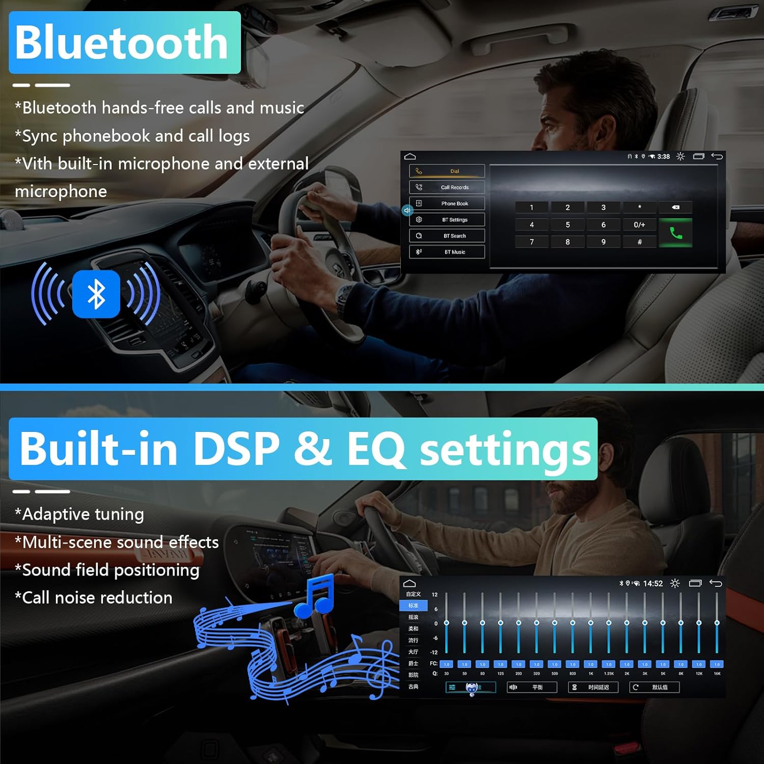 [8G+128G] Digital Instrument Cluster Display and Carplay Android Auto Car stereo for Jeep Wrangler JL 2018-2023,All-IN-ONE,Dual 12.3”HD Screen 2400*900,Non-Destructive Install,Build-in GPS/SWC(Black)