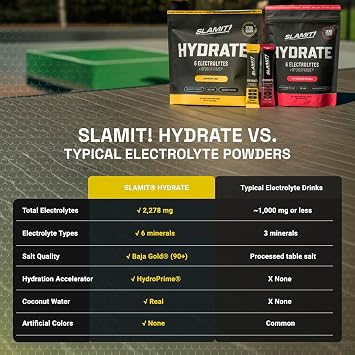 Hydrate Heat-Resistant Electrolyte Packets, Sugar-Free, Lemonade