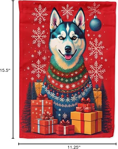 Miniatura 6 de Caroline's Treasures DAC3163GF Siberian Husky Holiday Christmas Garden Flag Mailbox Flag Decorative Yard Flag Banner Outside Patio Artwork Yard