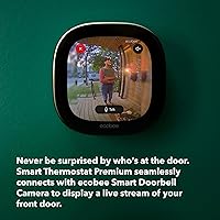 Vista 4 de ecobee Termostato inteligente prémium con sensor inteligente y monitor de calidad del aire, termostato Wifi programable, funciona con Siri, Alexa