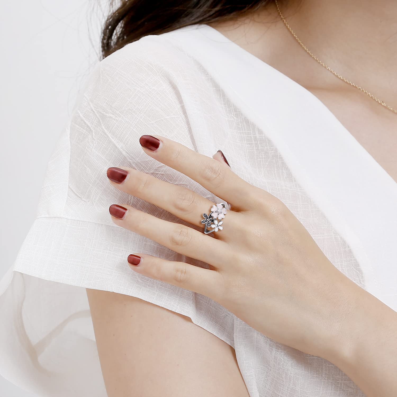 Pink Hua Wild Temperament Ring Women (Beauty code7)