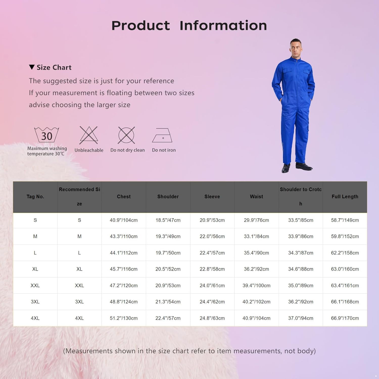 Men's Work Overalls Multiple Pockets Mechanics Workwear Coveralls Jumpsuits Long Sleeve Uniforms