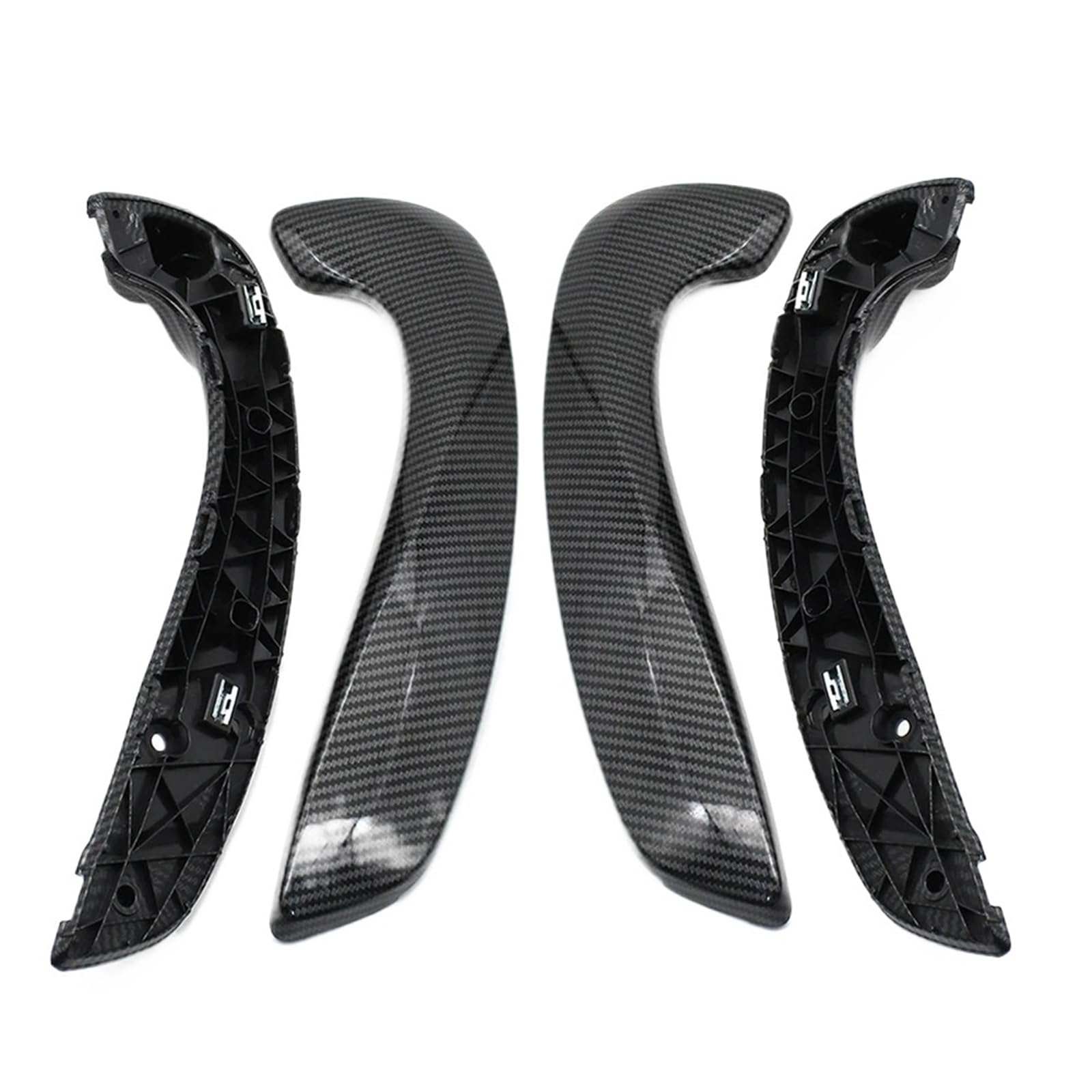 PPBQRVLF Front Interior Pull Interior Car Front Left Right Inside Door Pull Handle Kit for Megane 3 Mk3 Fluence 2008-2016 809540001R 809600007R Door Handle(Carbon Fiber 4Piece)