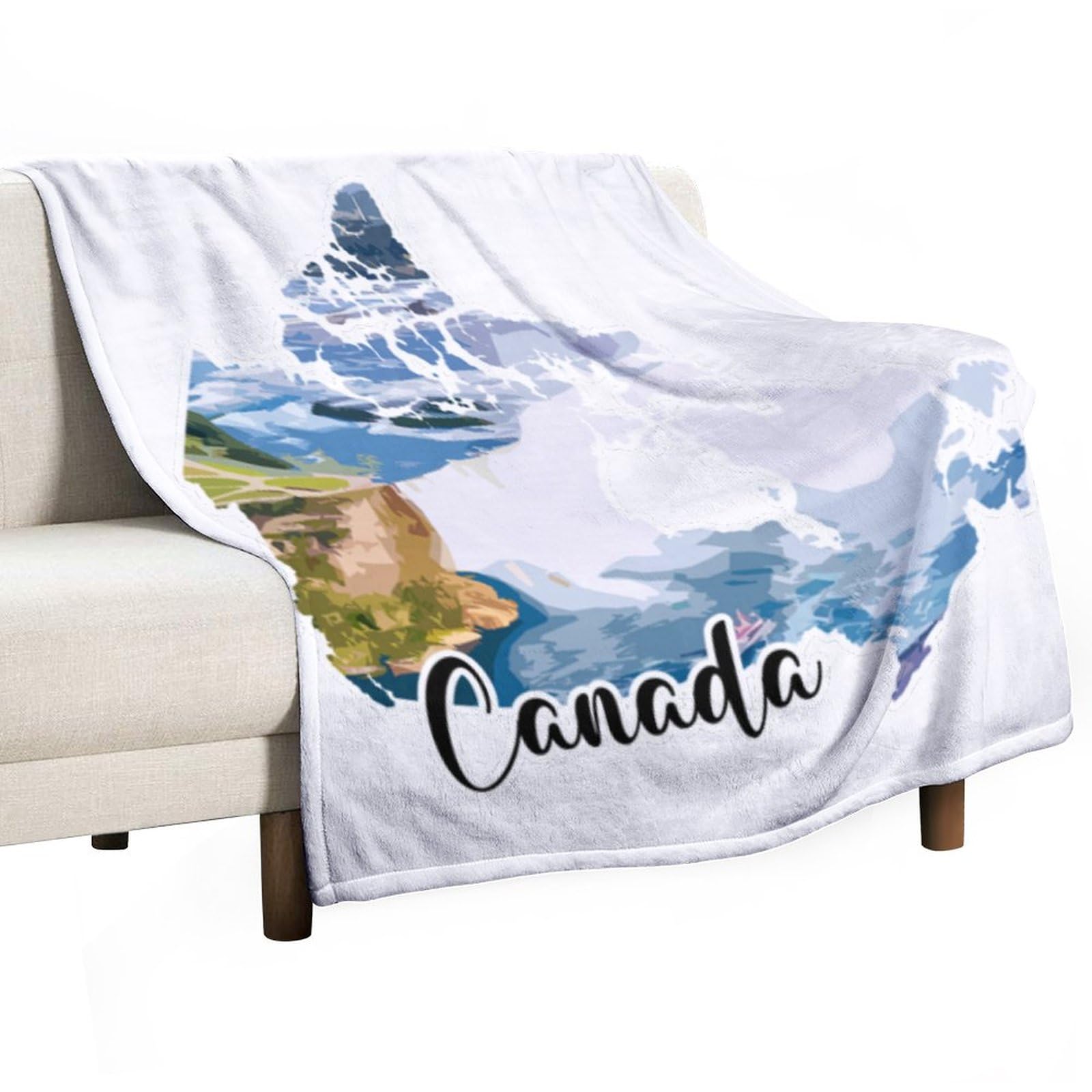 Couverture polaire chaude pour canapé et voyage avec son imprimé de carte urbaine stylée
