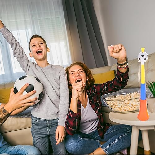 Miniatura 2 de Cuernos de estadio de plástico, 4 Uds. Vuvuzela Fan Cheer Horn Soccer Cheering Trompet Toy Retractable Fan Cheer Bugle Noise Makers Football Matches