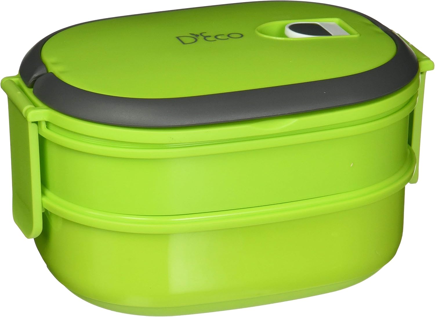 D'Eco Microwavable Lunch Box- Stacking Two Tier Tiffin with Vacuum Seal Lid with carrying handles- BPA Free