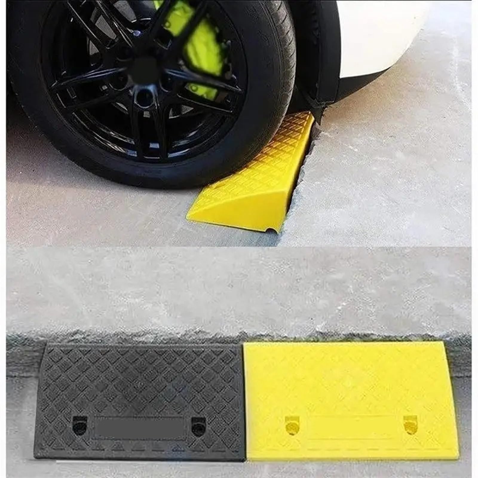 Genérico Rampa de plástico Ligera y Resistente para Acceso a entradas de vehículos y sillas de Ruedas: solución de Movilidad Duradera para Puertas, vehículos y Equipos; transición Segura y Sencilla.