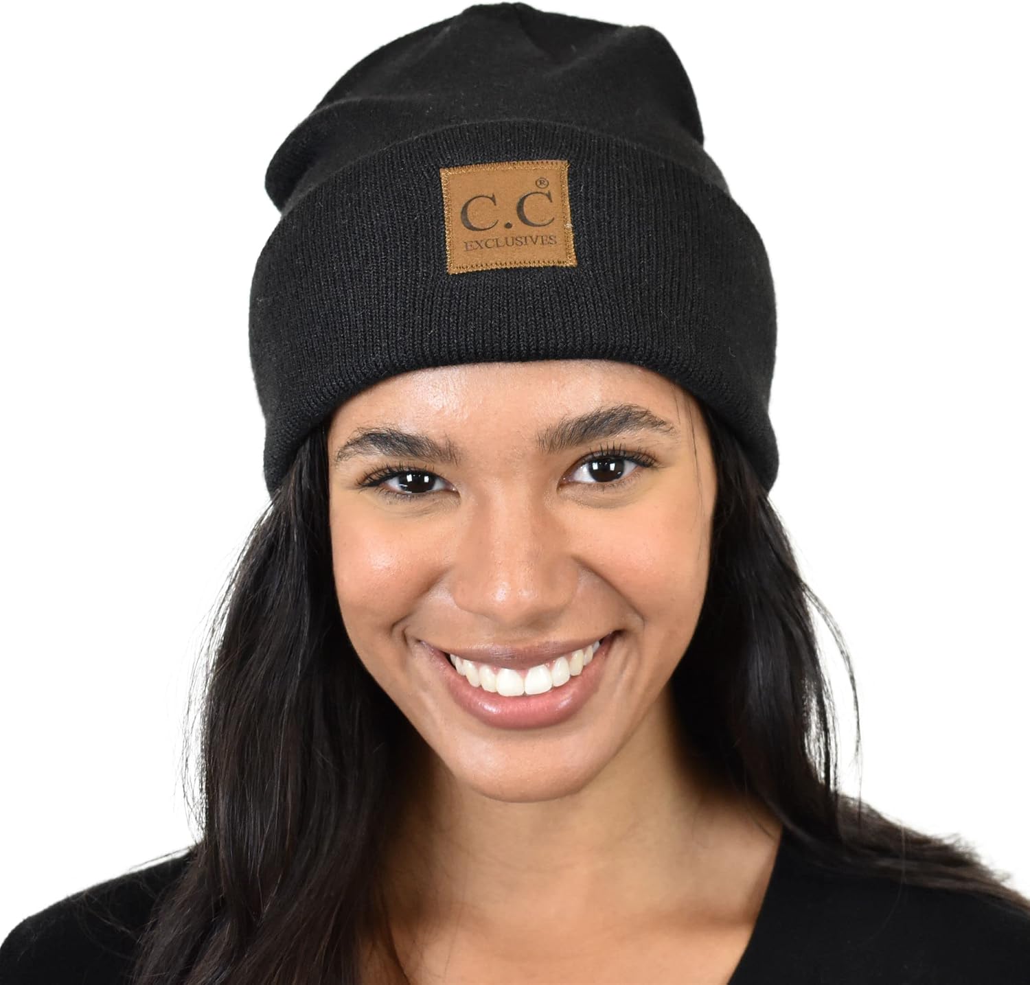 C.C Unisex Soft Warm Acrylic Knit Cuffed Recycled Yarn Beanie