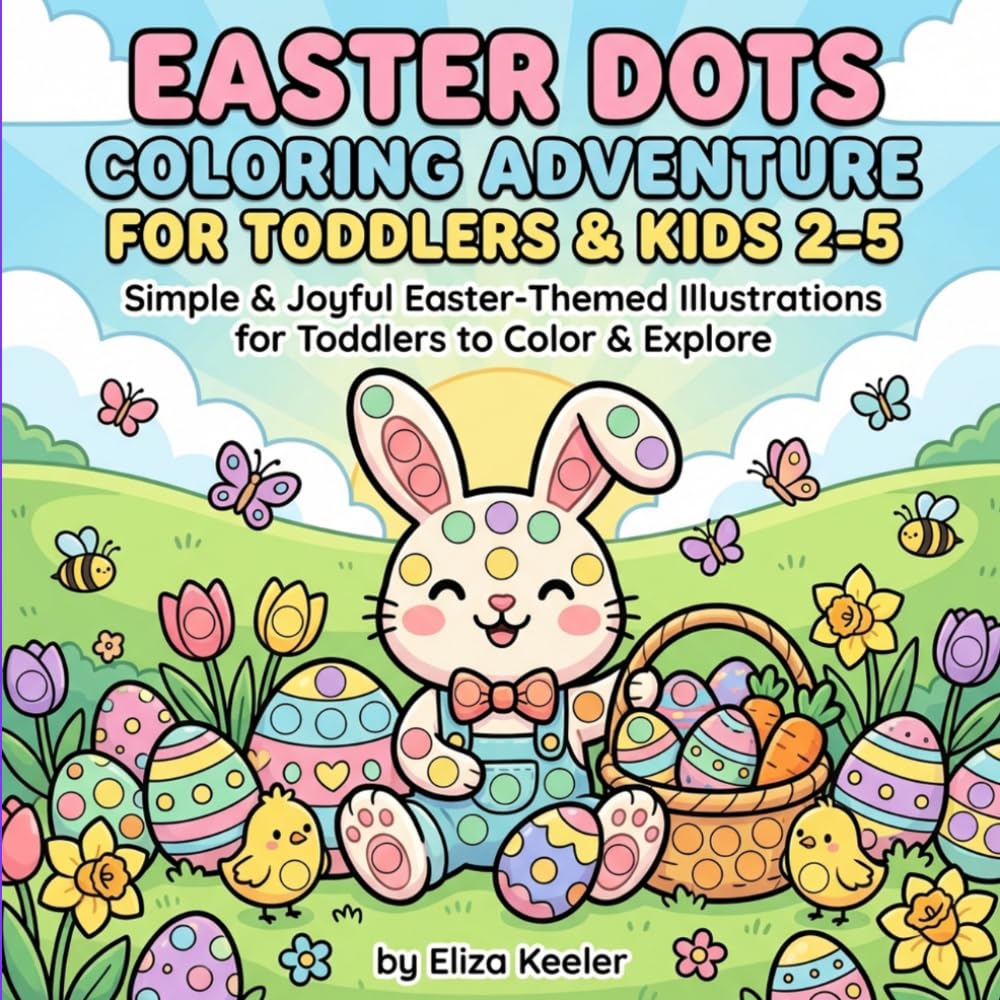 Easter Dots Coloring Adventure for Toddlers & Kids Ages 2-5: Simple & Joyful Easter Themed Illustrations For Toddlers to Color & Explore