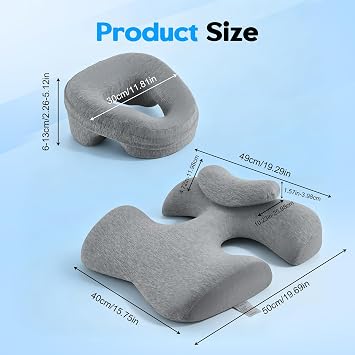 Breast Pillow and Face Down Pillow for Massage, Prone Massage Pillows, Breast Support Bolster for Sleeping, Non-Slip Bottom, Memory Foam Head Chest Cushion for Women Beauty Salon, SPA, Home