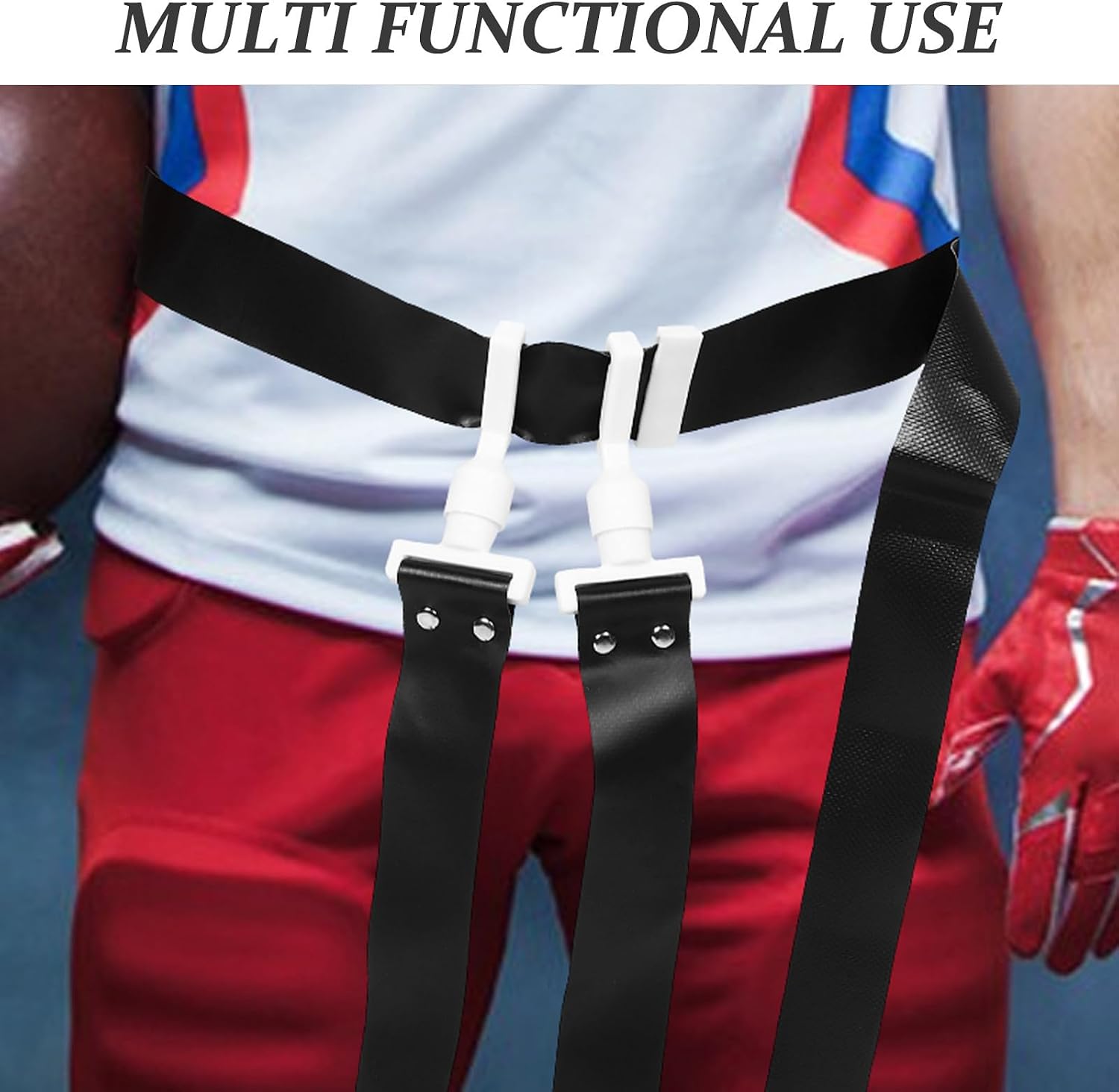 Garneck 2pcs Adjustable Youth Football Flag Belt with Quick Release and No-slip Pvc Webbing for Playground and Physical Education Classes, Sturdy Flag Rugby Belt for Outdoor Sports