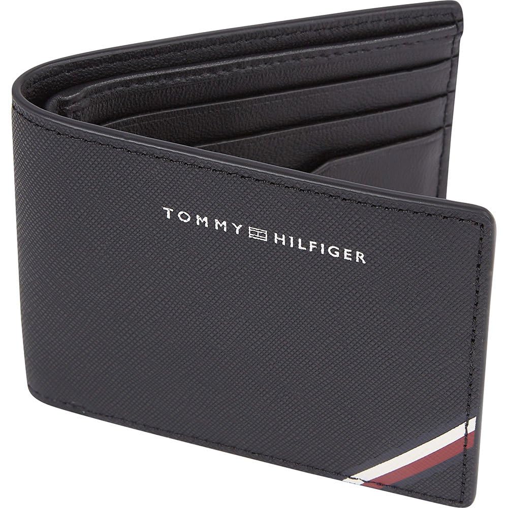 Tommy Hilfiger Homme Portefeuille Central Mini Cc Wallet Cuir, Noir (Black), Taille Unique