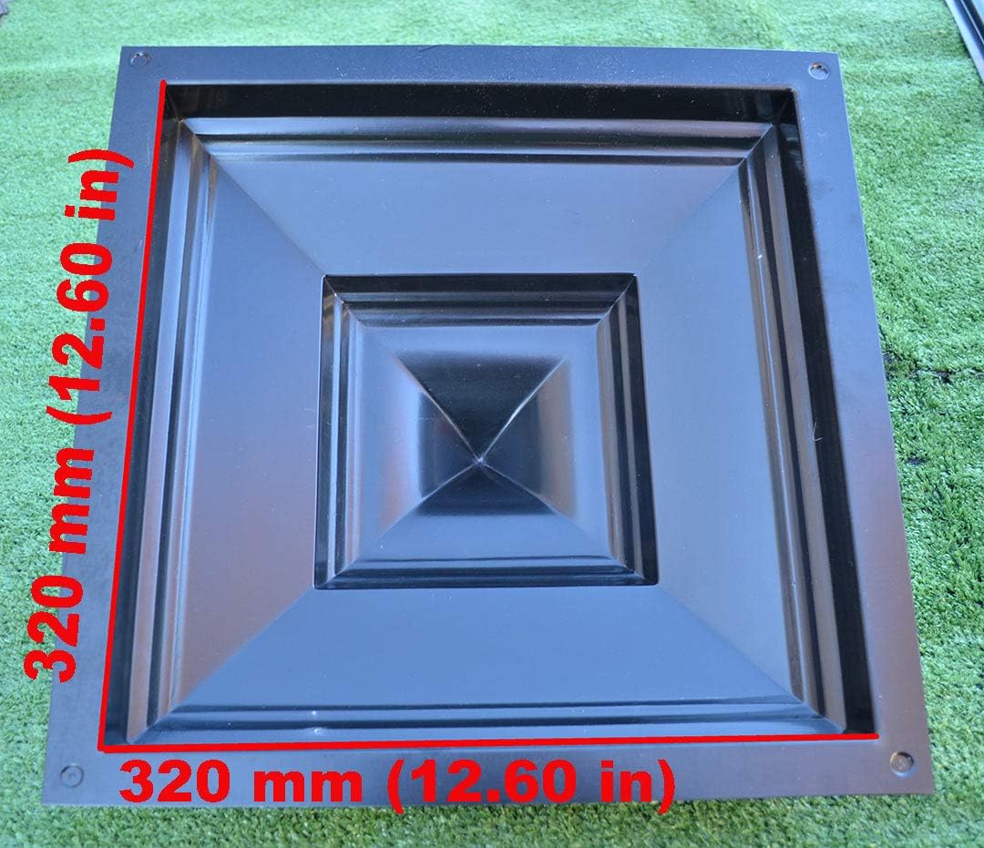 Plastic Mold Fence Cast Stone Pier Post Cap & Base Concrete 12.60x12.60 in P14 (Model 1)