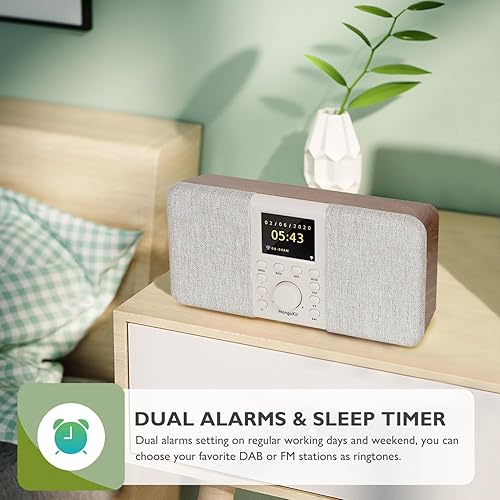 Miniatura 7 de SR20 Radio estéreo inteligente por Internet con WiFi, reproductor de podcasts, altavoz Bluetooth, radio FM portátil, radio alimentada por red y