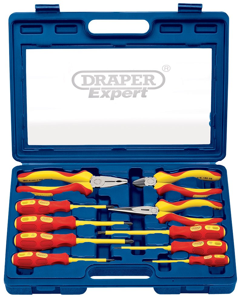Tournevis et pinces isolés VDE Draper Expert 09914 anti-choc électrique 10 pièces