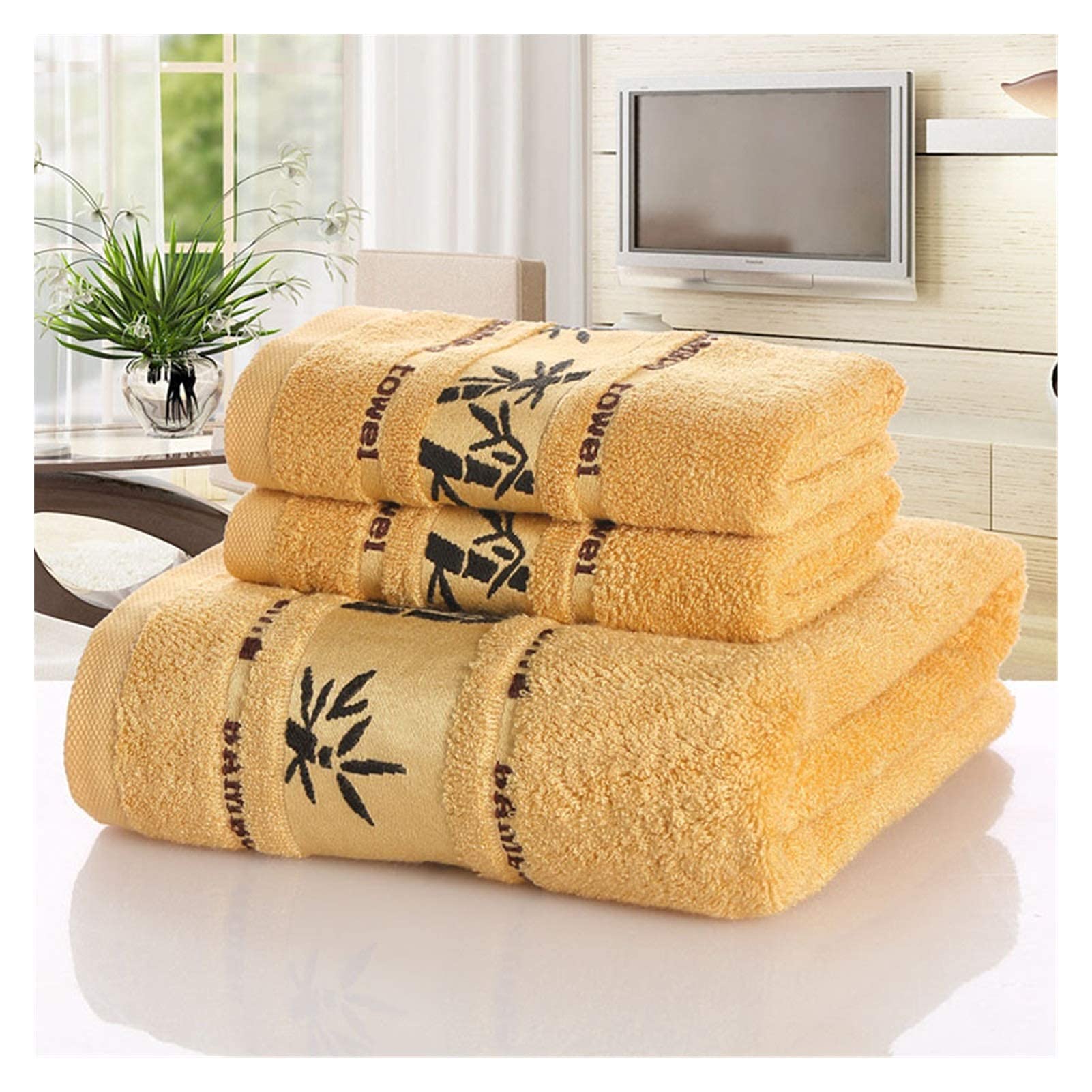 Toallas, Juego de Toallas de Fibra de Bambú Toallas de Baño para el Hogar para Adultos Toalla Facial Toallas de Baño de Lujo Absorbentes Gruesas Toalha de Praia Toalla,Blanco,2 Piezas34X75
