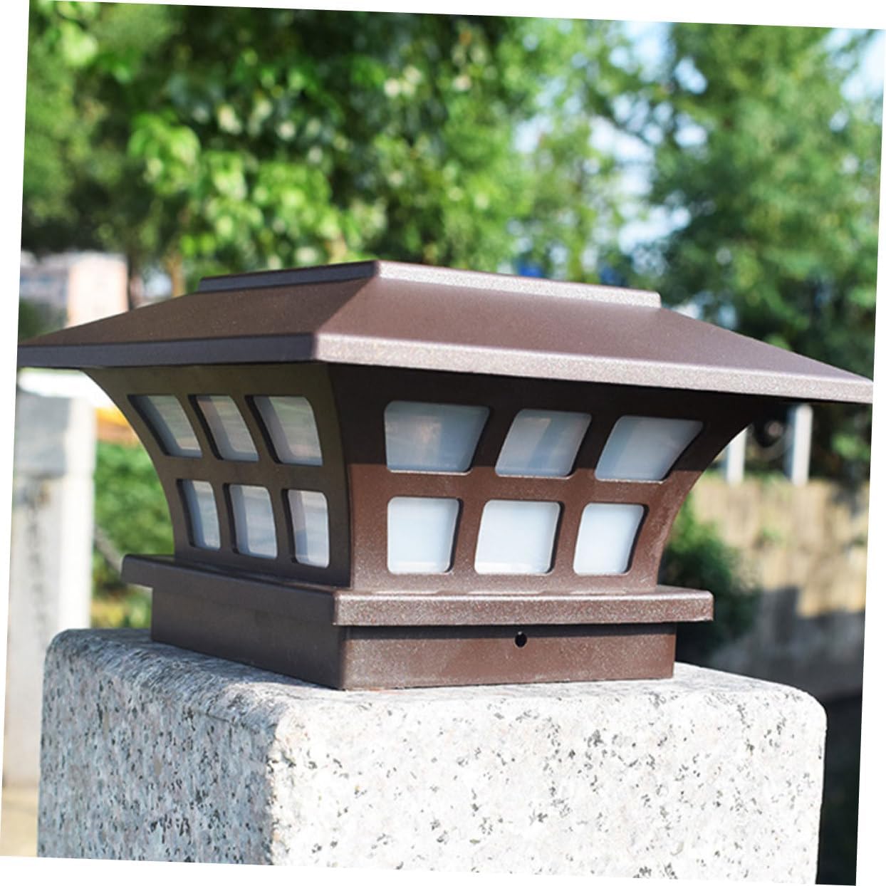 ORFOFE 2pcs Solar Powered LED Pillar Lights for Garden Patio and Fence Durable Outdoor Landscape Lighting with Battery for Easy Installation and Use