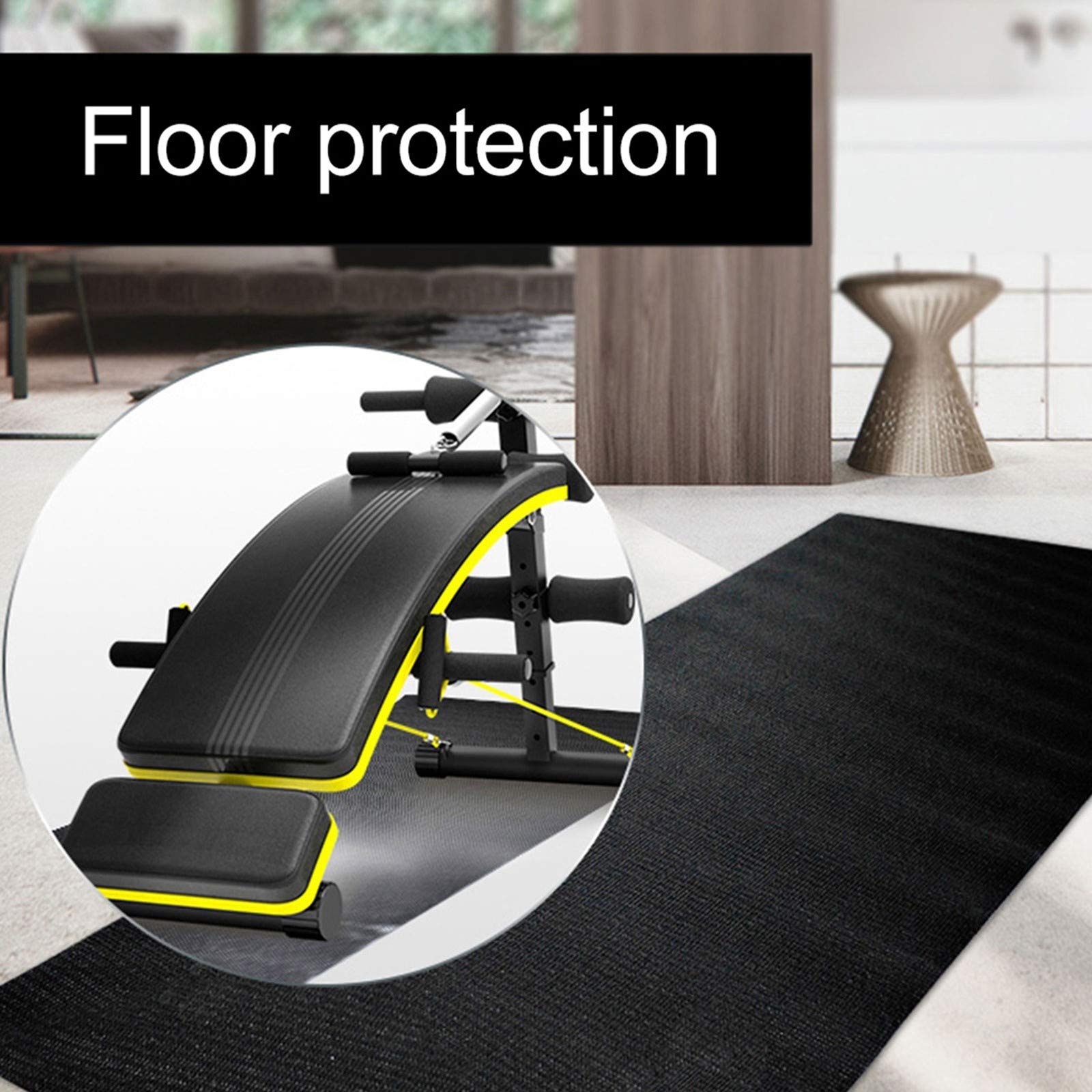 Tappetino per Tapis Roulant Insonorizzante Tappeto Antirumore Antivibrazione Tappeto Gomma Antiscivolo Protezione del Pavimento Tappetini per Attrezzatura Palestra Casa 190×85×0.4cm