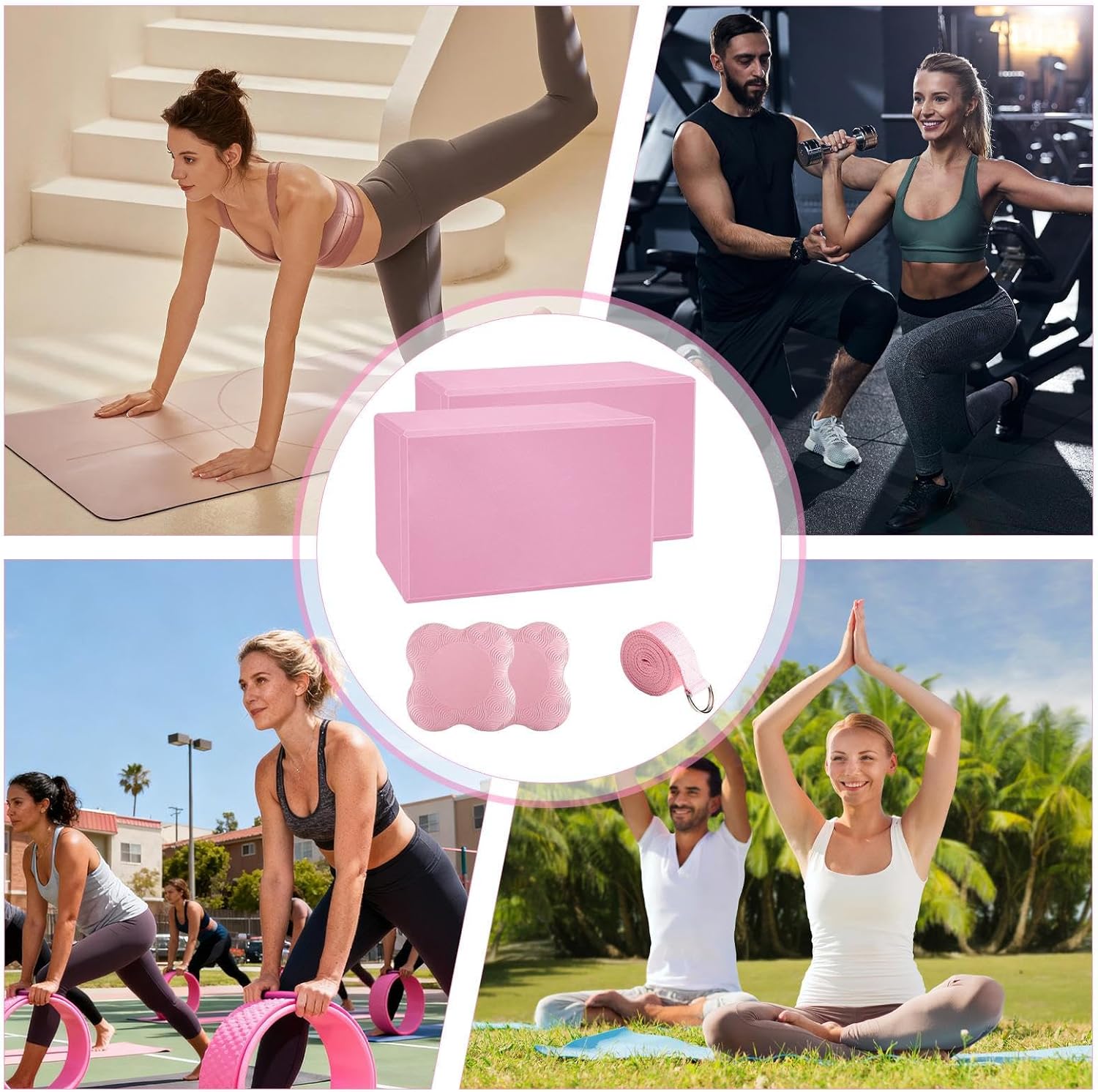 Yoga Blocks,Soft Lightweight Foam Pilates Brick with Pads | Stretching Training Yoga Blocks - for Fitness Exercise Home Gym Travel Dance
