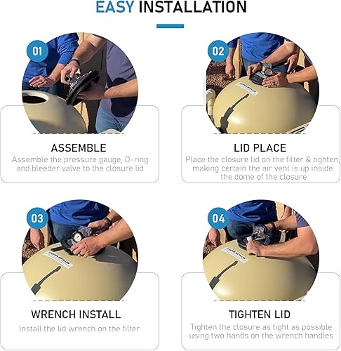 Miniatura 6 de Repuesto directo para 154856 Kit de reemplazo de cierre de rosca de contrafuerte negro de 8-1/2 pulgadas adecuado para filtro de piscina y spa Triton