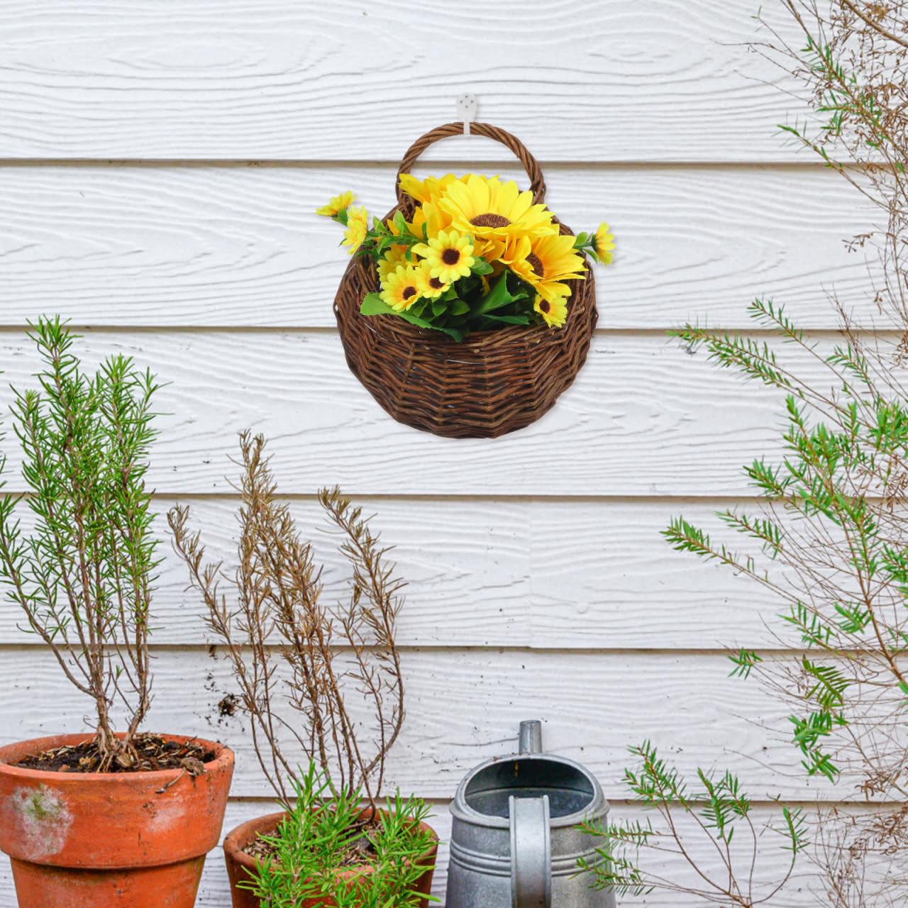 Operitacx 2pezzi Rattan Fioriere Sospese Per Decorazione e Stoccaggio Per Ed Facili Appendere