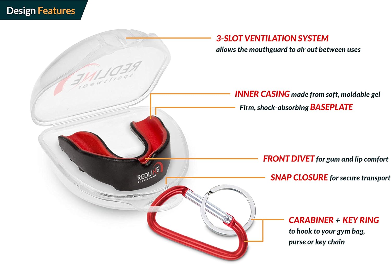 Redline Sportswear Custom Molded Mouthguard w/Case | Youth - Adult - Braces | Best Protection for MMA, Boxing, BJJ, Lacrosse, Football, Hockey and Other Sports | BPA Free (Green & Black) : Sports & Outdoors