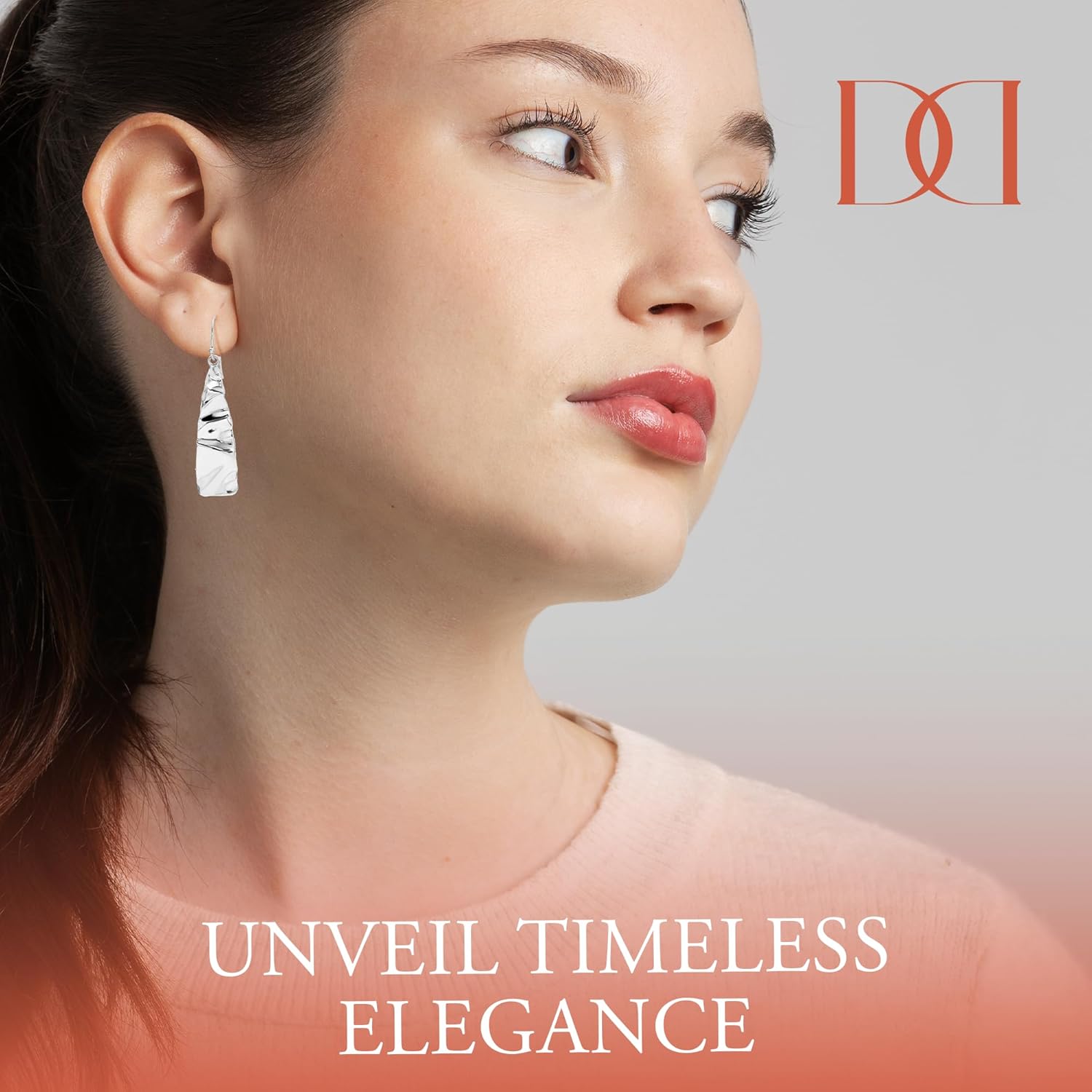 MINDDHA 925 Sterling Silver Earrings - Tapered Wrinkle Design - Handcrafted From Mediterranean Artisans - Minimalist Silver Earrings, Drop Length 1.6 Inch - Image 7