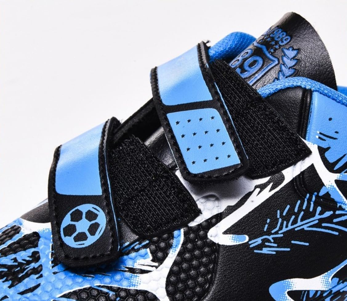 Kids Soccer Cleats for Boys Girls Football Shoes,Youth Training Sneakers with Shin Guards and Soccer Ball Covers for Little/Big Kids