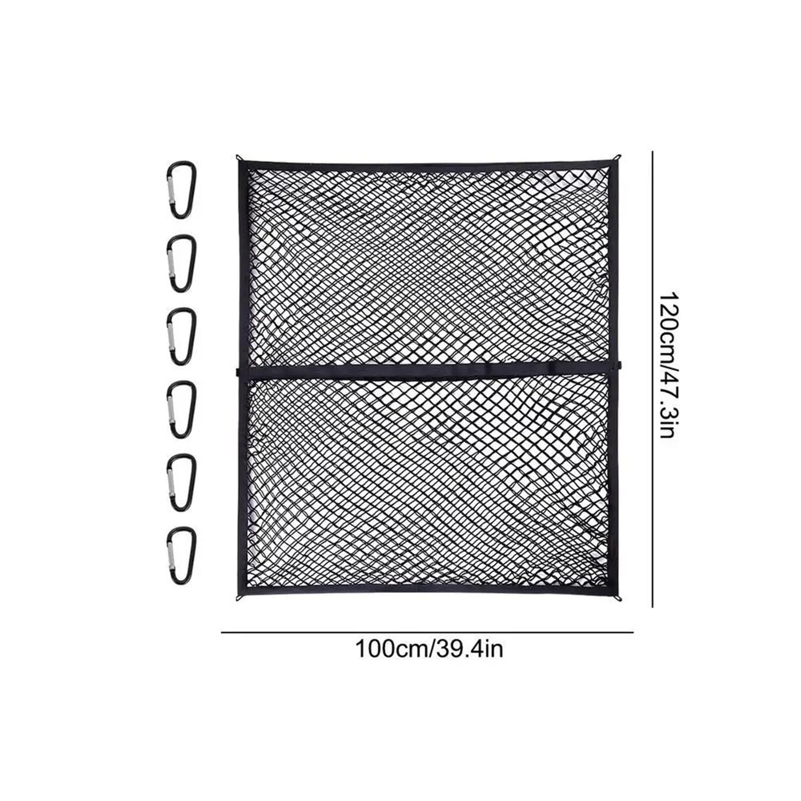 Red de Almacenamiento Red De Carga para Maletero Poliéster Flexible con Gancho Fijo Universal para Interior Coche Almacenamiento Multifuncional En El Techo Red Maletero De Coche(03)