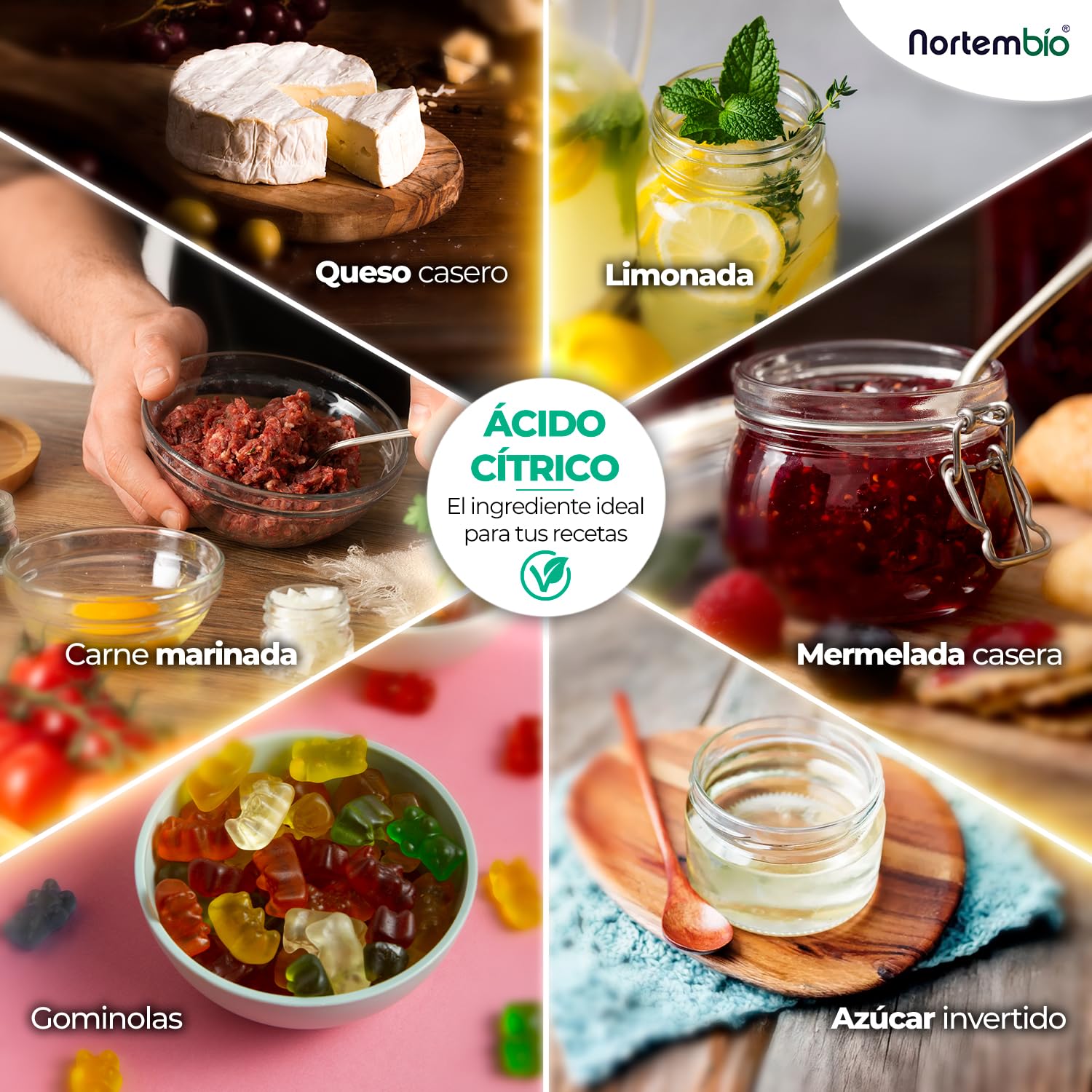 Nortembio Ácido Cítrico Alimentario en Polvo 5,2 kg – Pureza Gourmet Aditivo Culinario 100% Natural para Repostería, Bebidas y Conservas Caseras. Incluye eBook GRATIS