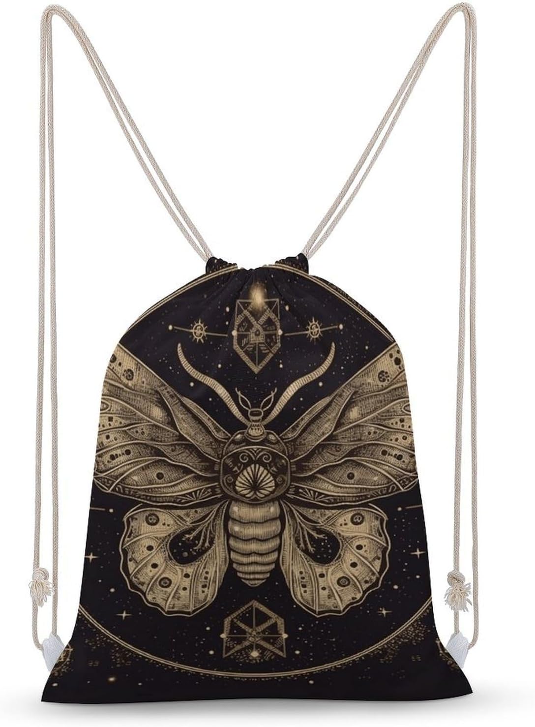 Drawstring Backpack Moth Printed Sport Gym Drawstring Bag Lightweight Cinch Sacks Backpack Drawstring Bags for Yoga Sport Gym Beach Travel Backpacks