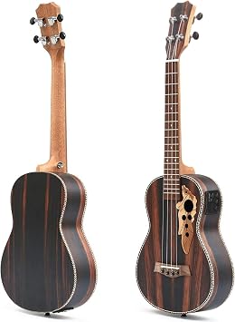 Tenor Ukulele لليسار ، 26 بوصة جميع Blackwood Acoustic Electirc Ukele Kit مع Truss Rod مع EQ مع Gig Bag ، Strap ، Nylon String ، Electric Tuner ، Pick ، shaker