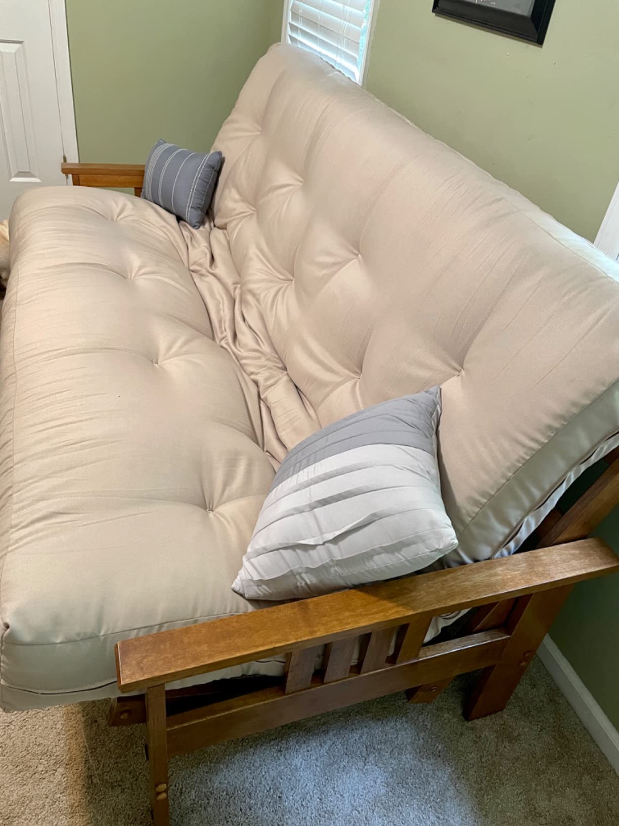 58/mo Finance Stanford Futon Set Queen Size, Frame, 8" Mattress