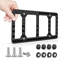 Vista 1 de RED WOLF Marco de silicona para placa de matrícula con bandera estadounidense, con estrellas y rayas 3D tenues, soporte para placa de matrícula