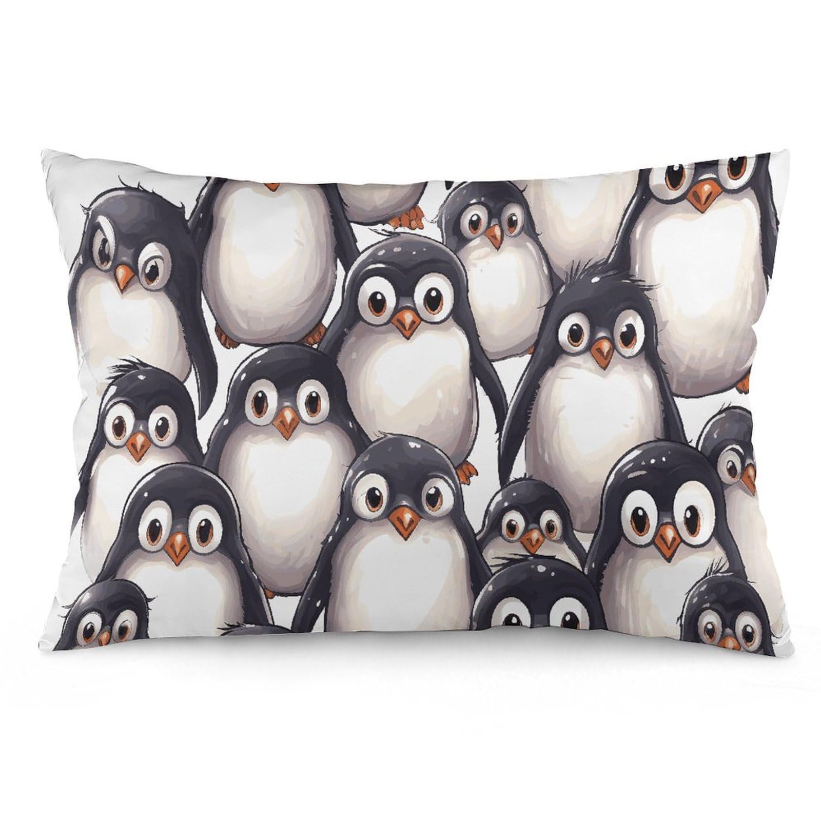 NTVOWPZO 2 Pack Decoration Throw Pillow Covers 12 "x20 Pillowcases Covers Cute Baby Penguins Sketch Pillowcases Modern Farmhouse Home Decor Sofa Cushions Covers for Couch Bed Living Room