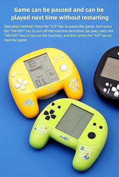 JXD Handle Brick Game Console 4.1Inch Great Grip Feeling 2574 in 1 Retro Puzzle Block Games Handheld Game Player for Travel/Indoor/Outdoor Children/Students/Teens/Birthday (Green)