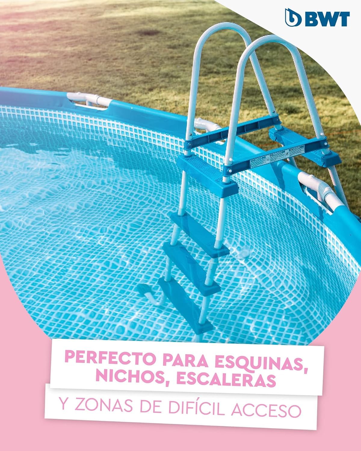BWT Aspirador de Piscinas BWT BC30 Incl. pértiga telescópica | Limpieza eficaz de Piscinas de hasta 15 m³ | Funcionamiento sin Cable