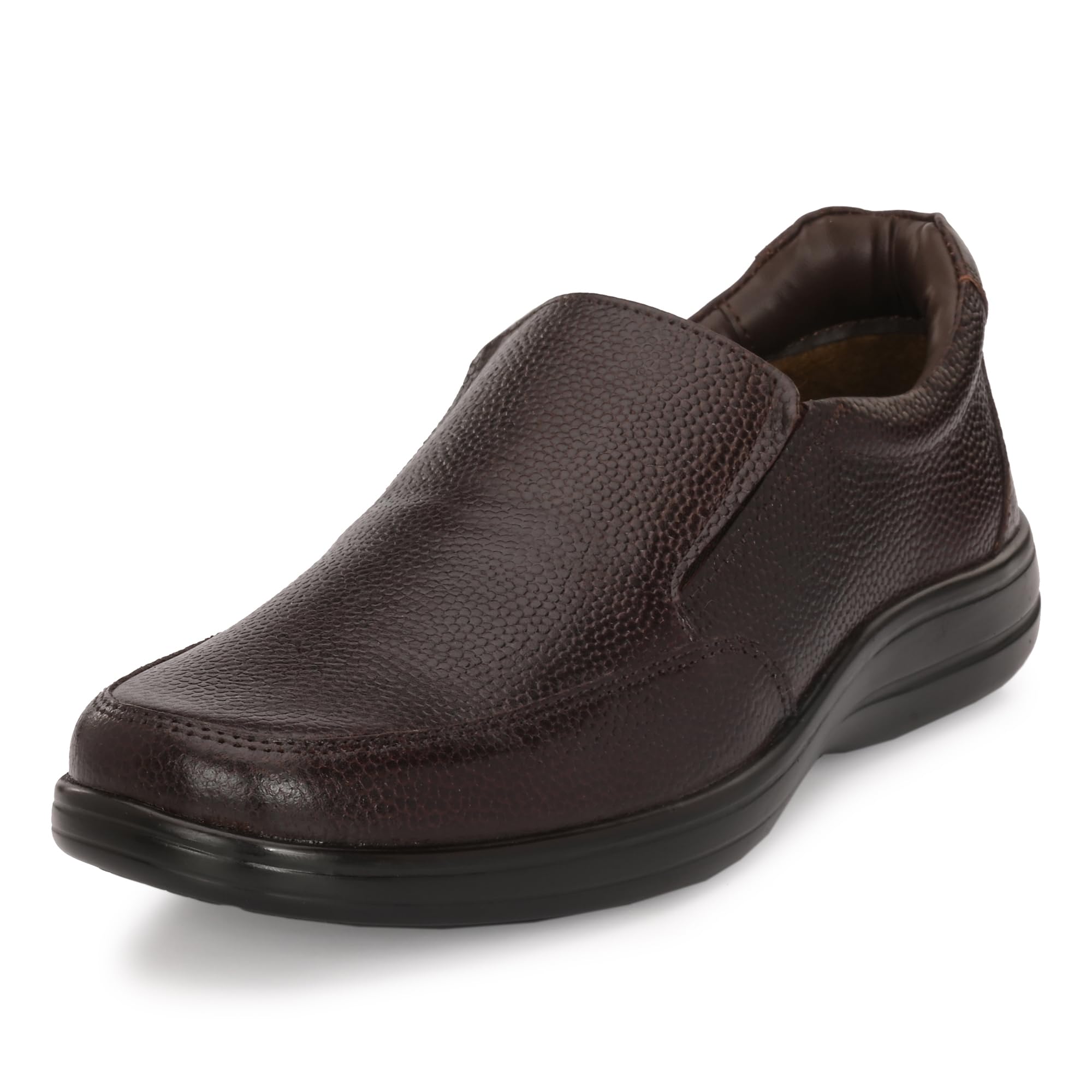 auserio Men's Full Grain Leather Slip On Formal Shoes | Anti Skid Sole, Antimicrobial & Heat-insulating | Memory Foam Padded Insole with Detailed Stich| Comfort Shoes for Office & Parties(070.071.072)-picture-33
